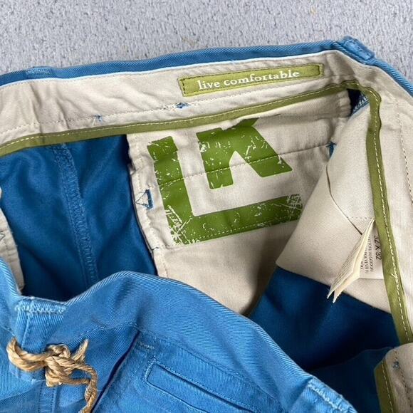 Life Khaki Relaxed Straight Pants Plain Front Men's 32x32 Blue New - Picture 4 of 10